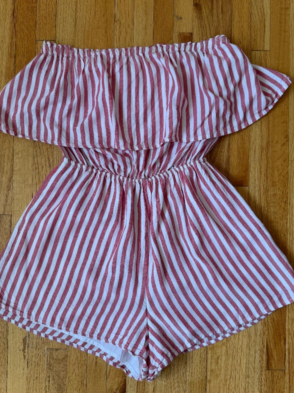 PINK & WHITE STRIPED STRAPLESS ROMPER – COQUETTE SUMMER PICNIC AESTHETIC